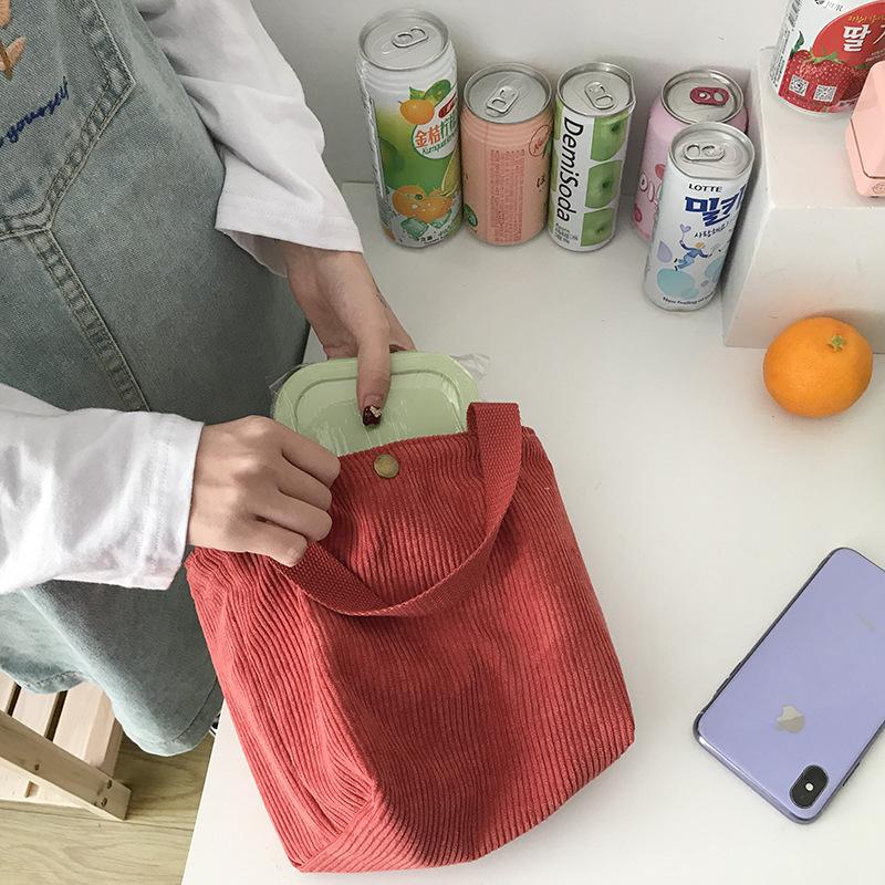 Цветная сумка в консервативном дизайне с косметичкой Вельветовая сумка Bento Женская сумка Симпатичные сумки Kawaii