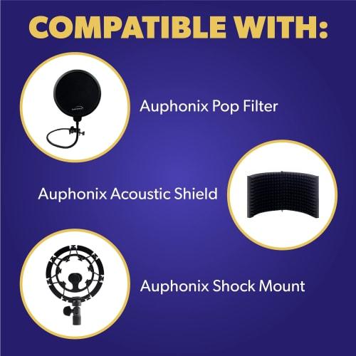 Microphone Stand, Microphone Arm Stand - Microphone Scissor Boom & Clamp - Compatible with Standard Shock Mounts - Adjustable Angle, Height, Extendabl