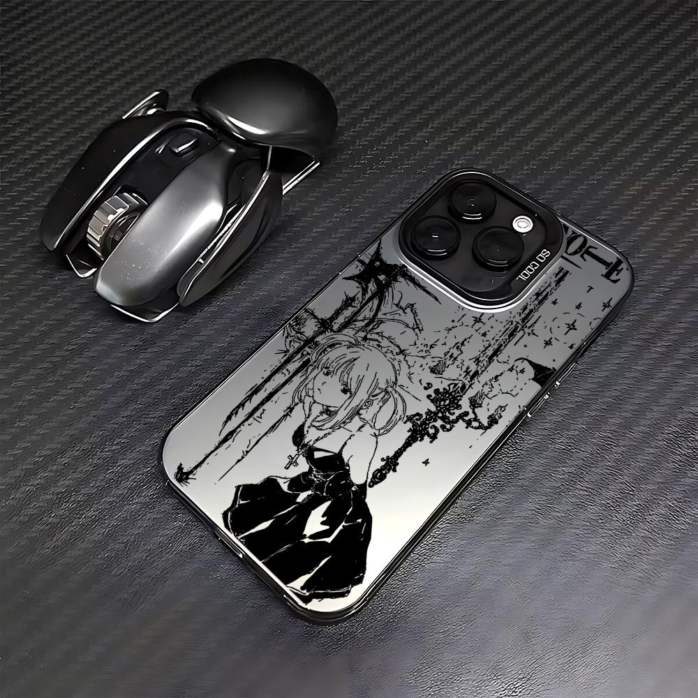 Роскошный Чехол Clmj Тетрадь Смерти Миса Для iPhone 17 Air 16e 15 14 13 12 11 Pro Max Plus Mini SE Противоударный Матовый Задний Чехол
