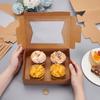 20 шт. Прямоугольные подарочные коробки для хранения из крафт-бумаги с прозрачным видимым окном, упаковка для подарков, BurlyWood 20,3x15x6,35 см