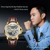 OLEVS 6661 Man Watch Fully Hollow Leather Strap Waterproof Luminous Men's Automatic Mechanical Wristwatches Luxury Business