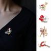 Pearl Christmas Snowman Brooch Santa Claus Sweater Scarf Badge Cute Red Xmas Brooch  New Year Gift