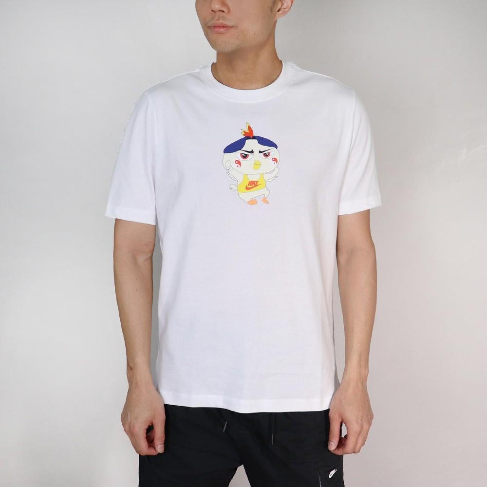 Nike Спортивная одежда, вязаная спортивная футболка с коротким рукавом с мультяшным принтом, мужские топы, белые DD1323-100