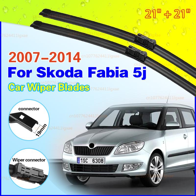 Дворники для Skoda Fabia 2 5j 2007~2014 Передние щетки стеклоочистителя Автотовары Наклейки 2008 2009 2010 2011 2012 2013