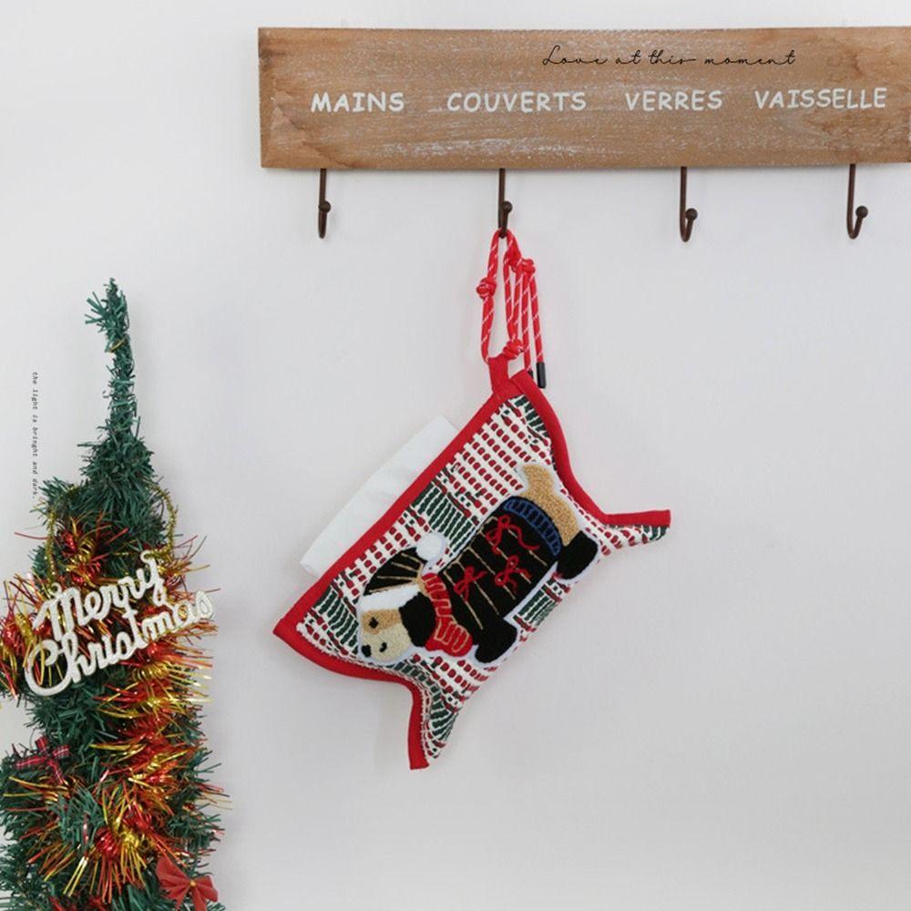 Rustic Style Woven Tissue Bag Hanging Paper Towel Bag Cute Paper Tissue Case  Living Room