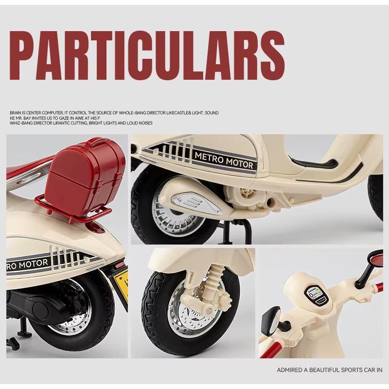 1/12 масштаб Vespa 946 сплав классическая модель мотоцикла для отдыха литые металлические уличные ретро-модели мотоциклов звук и свет детская игрушка подарок