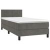 VidaXL Lit à sommier tapissier et matelas Gris foncé 90x190 cm Velours - Modèle 3141276