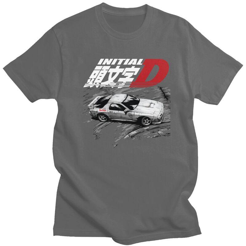 Мужские футболки Initial D на заказ Аниме Чистый хлопок Футболка Футболка с коротким рукавом