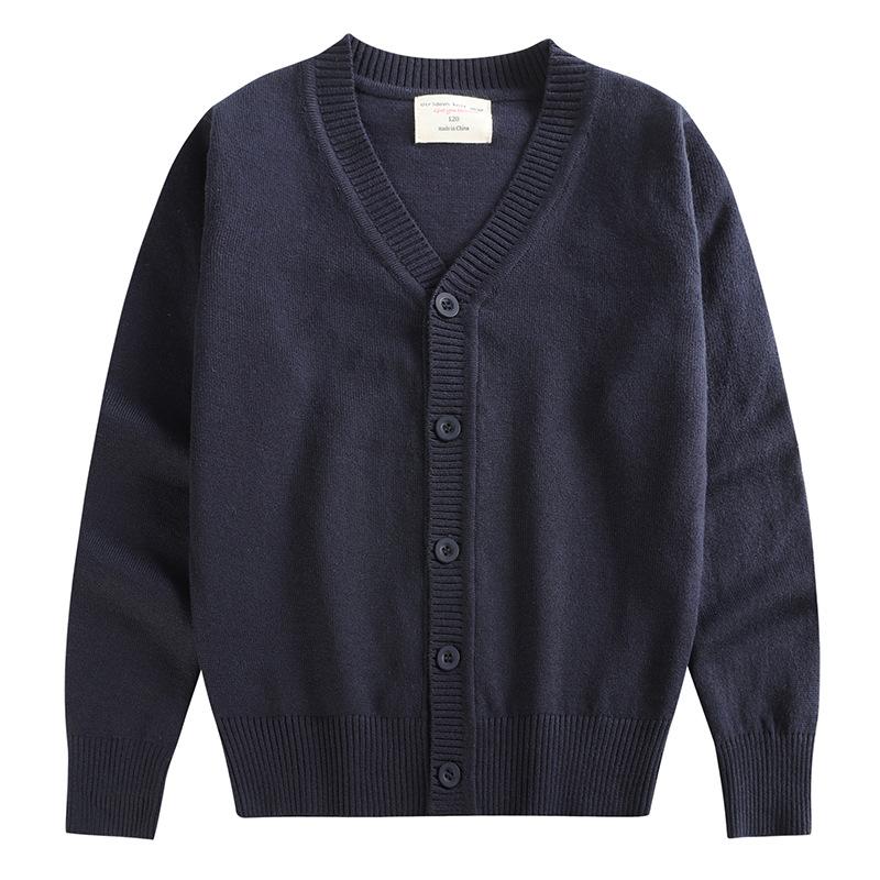 Школьная форма Детская куртка с длинными рукавами Детский свитер Кардиган Одежда для родителей и детей Вязаный кардиган для детей среднего и большого размера