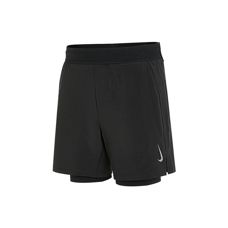 Мужские спортивные шорты Nike Yoga 2-в-1, повседневные, для тренировок, тканые, черные DC5321-010