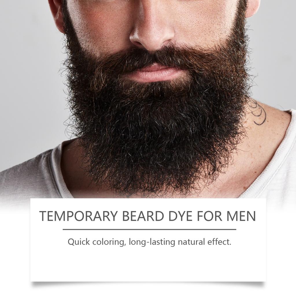 Men Temporary Beard Coloring Brush, Washable Beard Tint for Daily Use