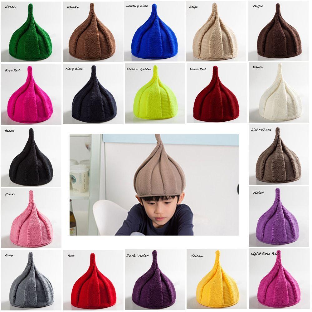 Смешная Теплая Зимняя Шапка-Бини Вязаные Шерстяные Шапки-Вертушки Скрученные Цветы Остроконечные Шапки