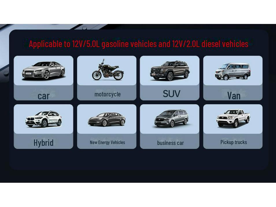 Автомобильный пуско-зарядное устройство и насос: Аварийный источник питания и компрессор