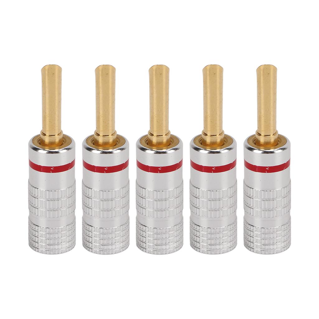 5 шт. J.10054 Зубчатые штекеры-бананы 4 мм Беспаечные Позолоченные 24K Штекеры-бананы для акустического провода Обшивка дома