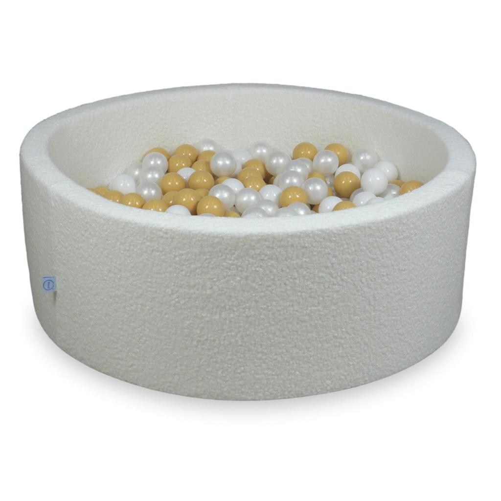 Dry pool 110x40 Boucle White 500 balls: white, pearl, beige