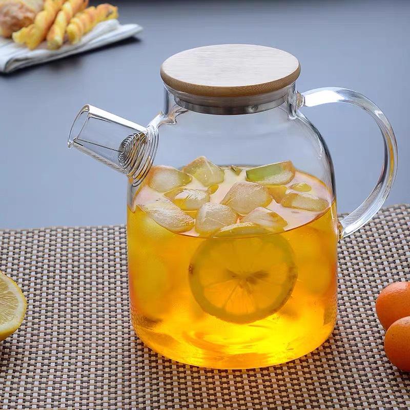 Heat-Resistant Glass Teapot & Cold Water Jug, Explosion-Proof, Large Capacity for Juice or Flower Tea