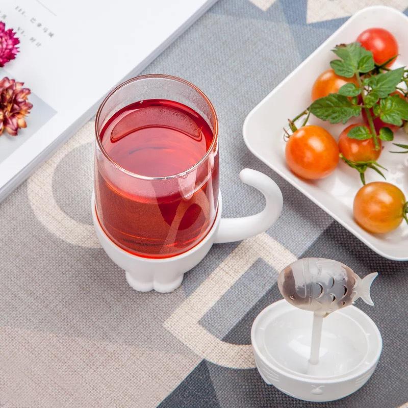 Кружки нового стиля, ситечко для чая в виде кошки, обезьянки, чашка для заваривания чая, кружка с травами, чайник, пакетики для чая, фильтр для кофе, посуда для питья, кухонные принадлежности