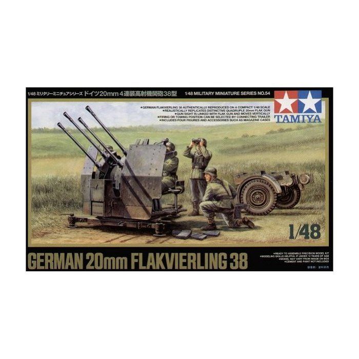 Maquette - tamiya - flakvierling 38 - echelle 1:48 - plastique - pour adultes