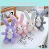 Adorable Checkered Long-eared Bunny Plush Toy Soft Stuffed Rabbit Doll For Kids