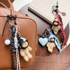 Cute Helmet Bear Bag Pendant Woven Rope Heart DIY Bag Accessories Handbag Hanging Backpack Pendant