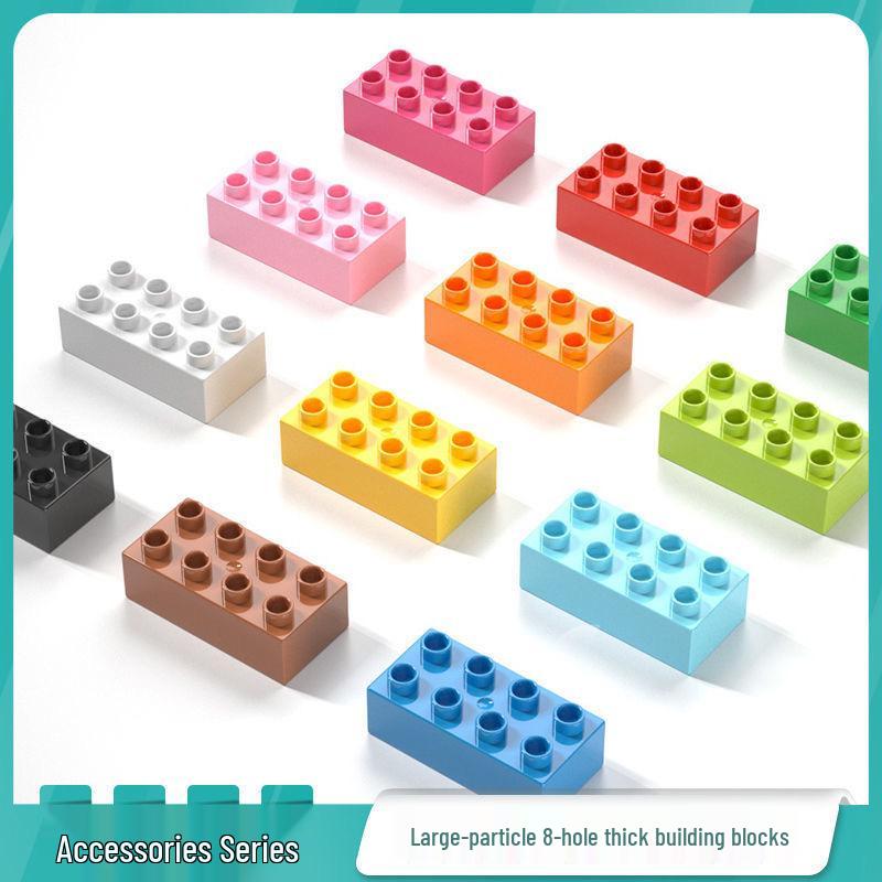 Толстый кирпич 2x4 - Основа с крупными частицами, 8 отверстий, Совместима с LEGO