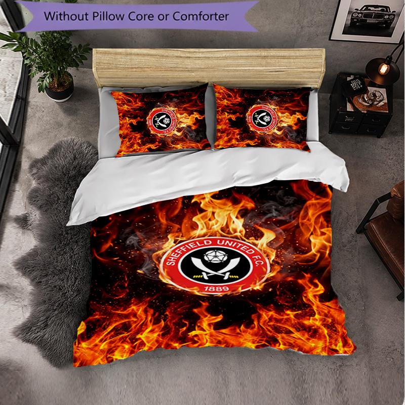 Футбольный комплект постельного белья Sheffield United из 3 предметов Мягкий пододеяльник с наволочками Набор для декора спальни для дома