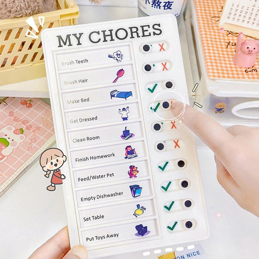 Children's Self-discipline Punch Card Student Message Checklist Chore Chart Memo Plastic Board