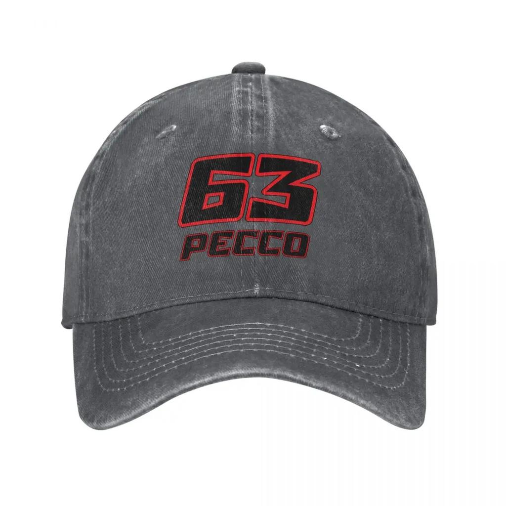 Винтажная бейсболка Pecco Bagnaia 63 унисекс из потертого хлопка Snapback для мотоциклетных гонок на открытом воздухе всесезонная подарочная кепка для путешествий