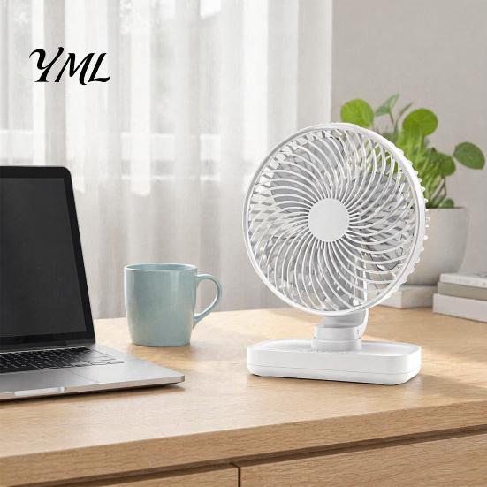 Desktop Cooling Fan Portable Desk Fan, Small Air Circulating 3 Speed Quiet Personal Circulator Adjustable Tilt Head Table for Office Dorm Kitchen