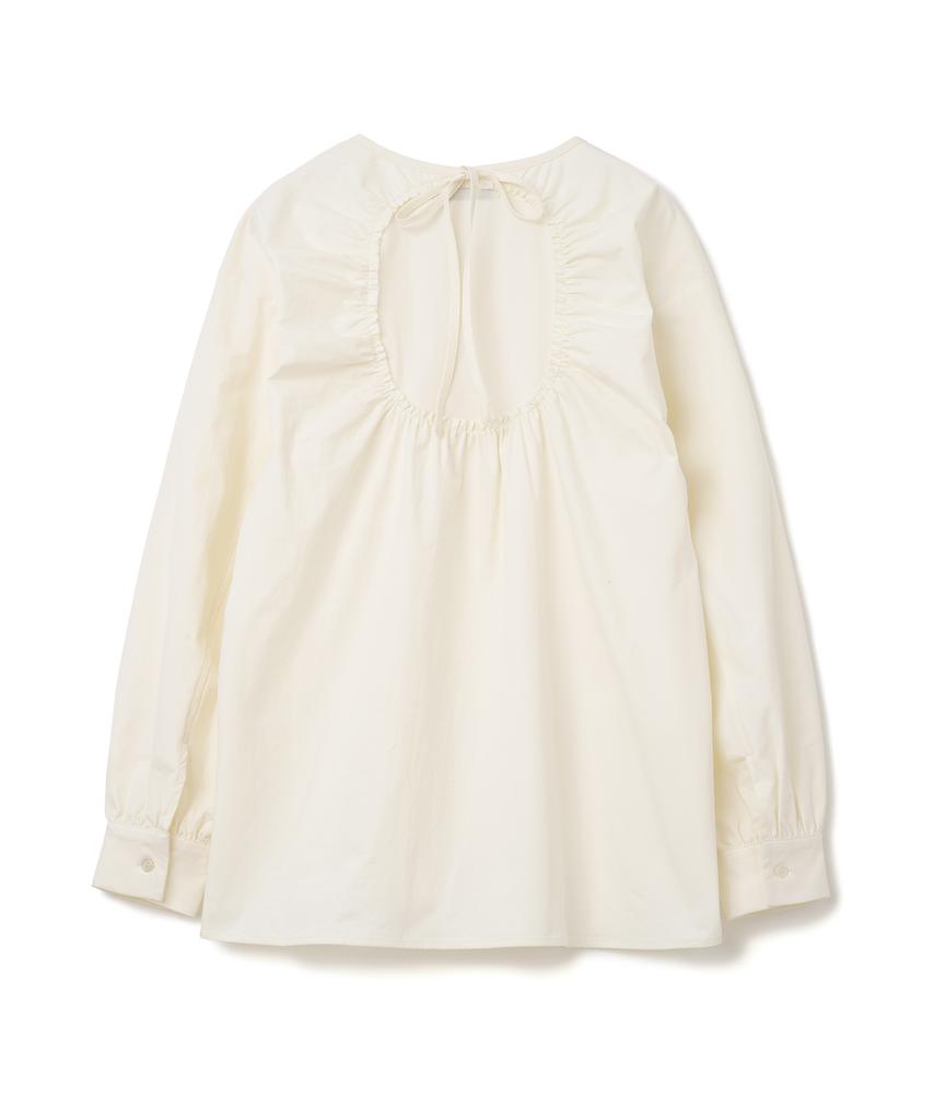 MILLO WOMEN Round Shirred Blouse [Ecru]