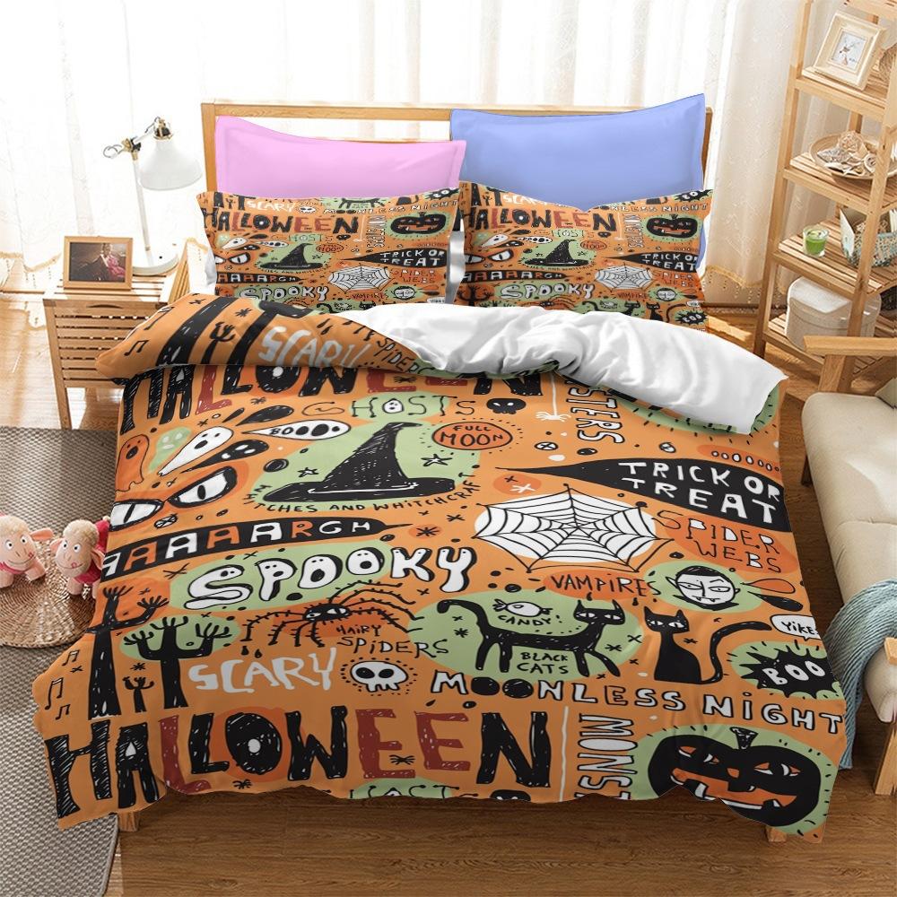 Halloween Series Bedding Three-Piece Home Textile Kit