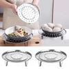 5Pcs Thickened Stainless Steel Steaming Rack Stackable Food Steaming Tray Egg Steaming