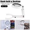 Со светодиодной подставкой для стола с 8 светодиодами для оценки ювелирных изделий, чтения, ремонта, 5-кратное 11-кратное складное увеличительное стекло, портативное ручное