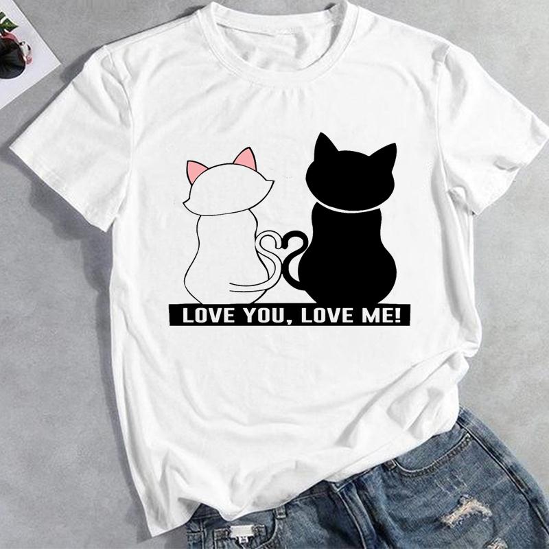 Летняя мода 3D Cat Прекрасный тренд Графическая футболка Одежда Повседневный женский топ Футболка с коротким рукавом Женская футболка с принтом