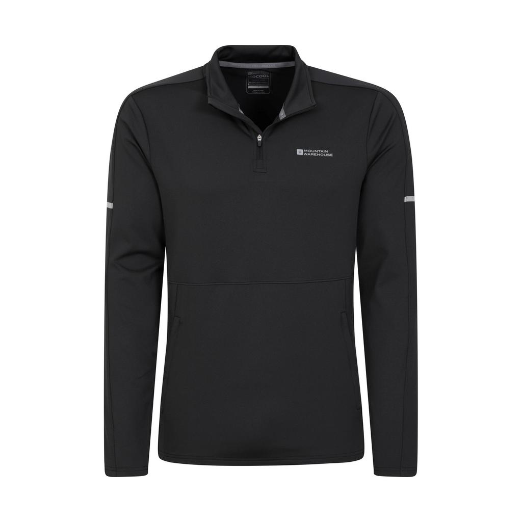Mountain Warehouse Мужской базовый флисовый пуловер с молнией на половину из переработанных материалов