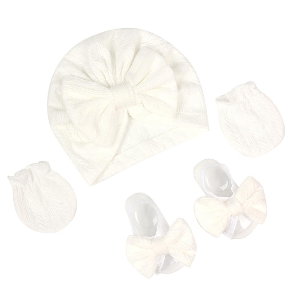 1 комплект шапок для фотосъемки младенцев, комплект из шапочки-бини с бантом для новорожденных, тюрбана, перчаток, весна-осень, реквизита для фотосъемки младенцев для девочек, милые аксессуары 0-1 год