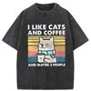 Men Women T-Shirt I Like Cats And Coffee Cotton Tee Clothes Loose Tshirt Fashion Crewneck T-Shirt Streetwear Couple