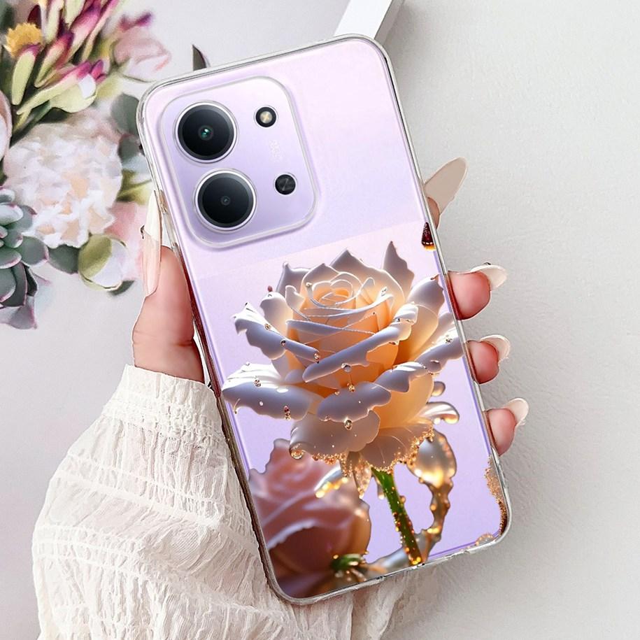 Чехол для Xiaomi Redmi 15C 5G 2025 Популярный Цветок Мягкий Силикон Прозрачный ТПУ Чехол для Телефона Для Redmi15C 5G Poco C85 173мм Бампер