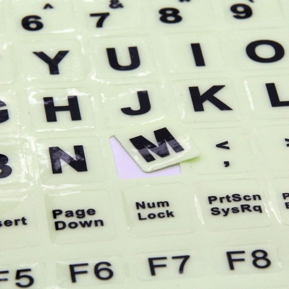 Светящаяся в темноте полноразмерная клавиатура флуоресцентная накладка на клавиатуру большая наклейка с буквами наклейка на клавиатуру