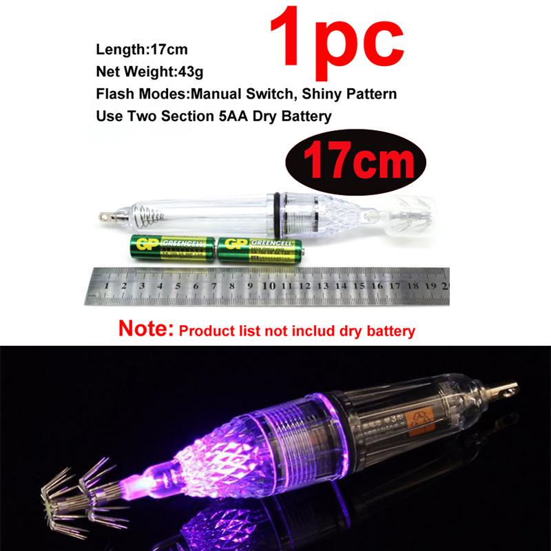 Светящаяся LED приманка для морской рыбалки на кальмара, осьминога, каракатицы
