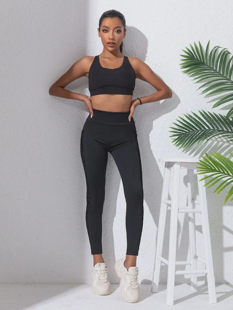 Штаны для йоги с высокой талией и карманами - женские леггинсы для фитнеса с подтяжкой бедер