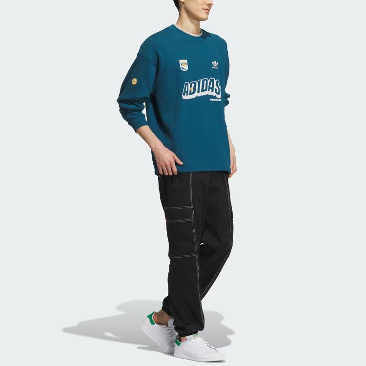 adidas Оригинальная спортивная толстовка с буквенным принтом логотипа, мужская толстовка каменно-зеленого цвета IN0974