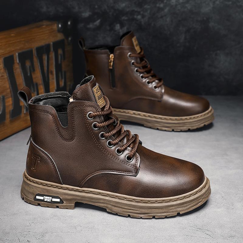 Роскошные мужские ботильоны, ретро-британские высокие мужские ботинки, модная высококачественная кожаная обувь 2024 года, новые мужские мотоциклетные ботинки для активного отдыха