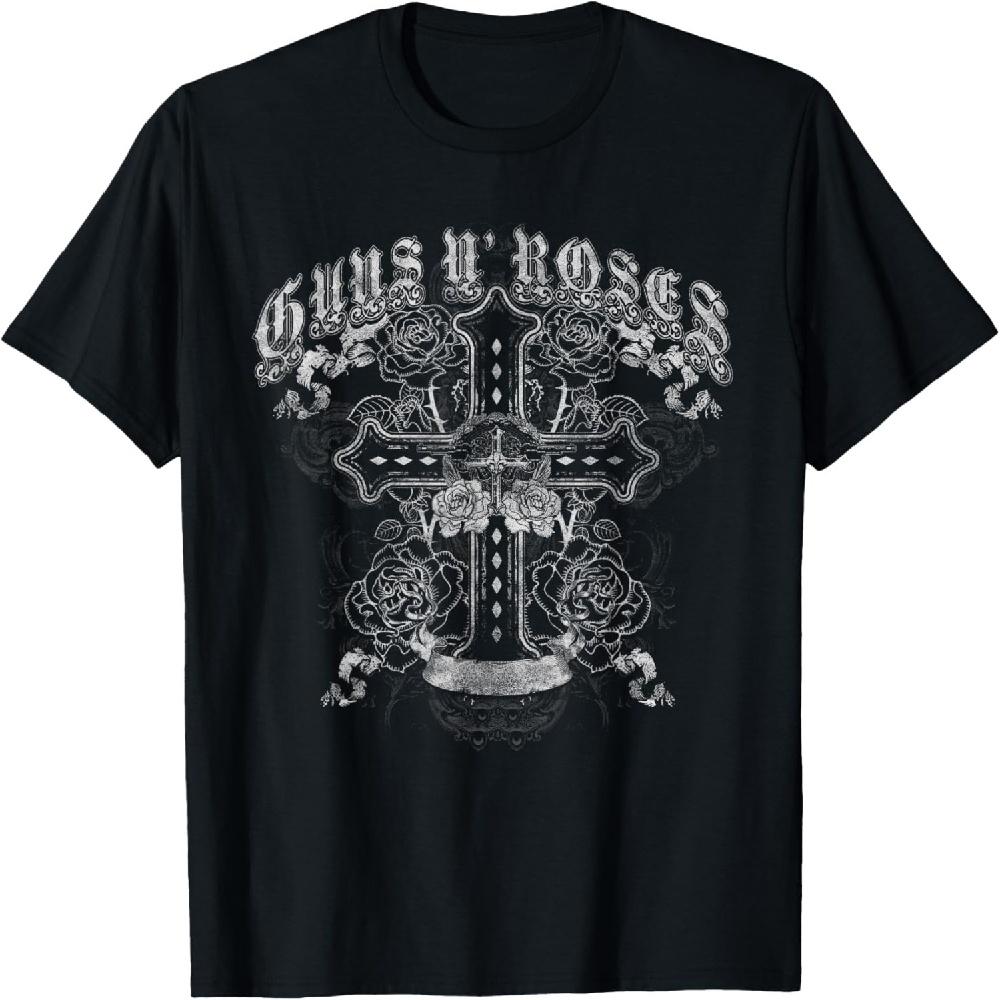 Официальная винтажная белая футболка Guns N' Roses с крестом