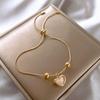 Fashion Love Heart Pendant Bracelet for Women Trendy Gold Color Adjustable Bracelets Jewelry Gift for Girl