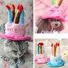 Colorful Candles Cute Pets Adjustable Corduroy Puppy Cats Cosplay Costume Headwear Dog Cats Birthday Caps Dog Hat