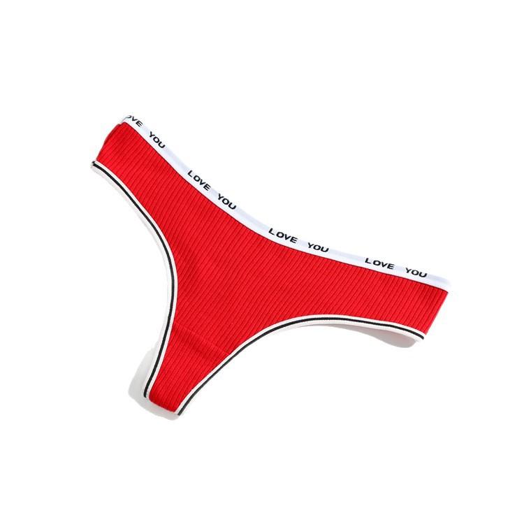Thong Panties Girls Comfortable Belly Threaded Thong Women'S Low Waist Breathable Pure Cotton Thong