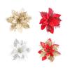 New Year Gift Festival Fake Flowers Artificial Christmas Flowers Christmas Tree Ornaments Glitter