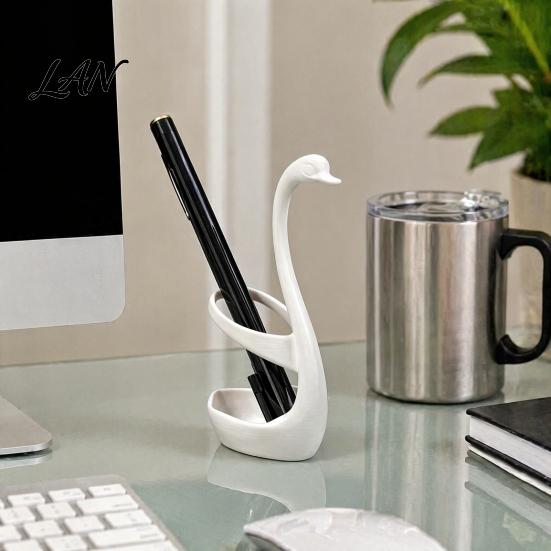 Modern Desk Storage 3D Printed Swan Pen Holder, Decorative Organizer, Aesthetic Small Organizer Container, Minimalist Stationery Holder for