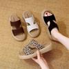 Two-wear Sandals Women's New 2025 Summer Leopard Print Roman Sandals Open-toed Soft-soled Non-slip Bag and Beach Shoes